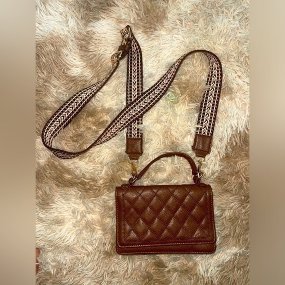 Montana West Brown Quilted Crossbody Bag